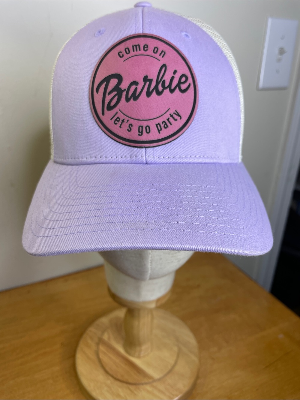 Richardson Barbie Lilac Mesh-Back Trucker Hat with Pink Patch